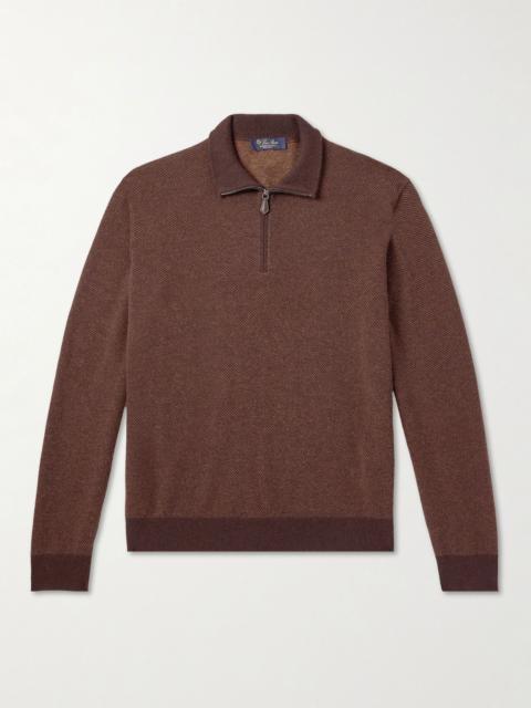 Loro Piana Roadster Cashmere Half-Zip Sweater Brown