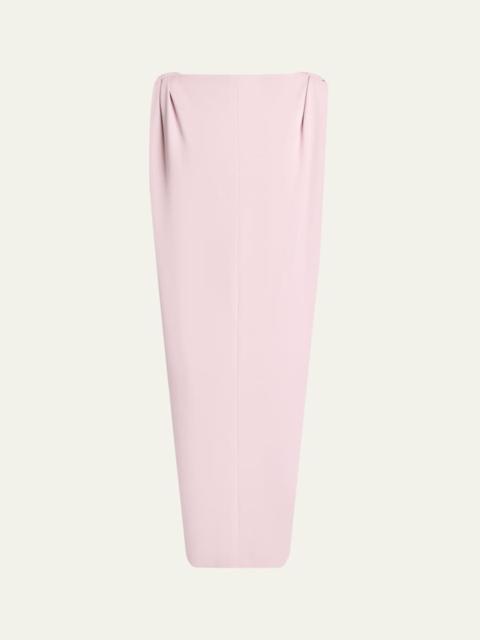 BALENCIAGA Gathered-Shoulder High-Neck Midi Sack Dress