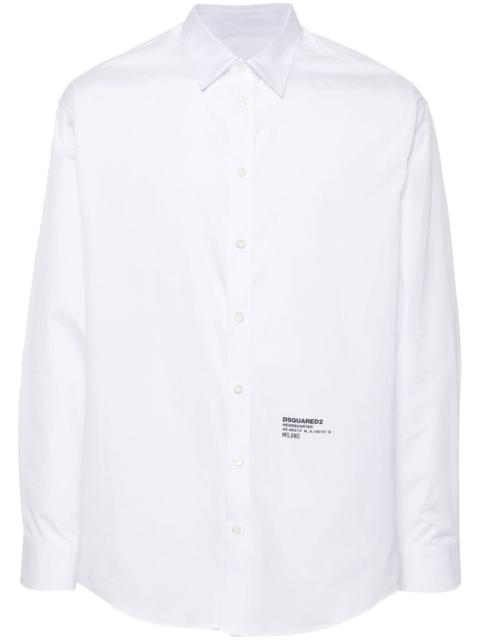 DSQUARED2 logo print poplin shirt