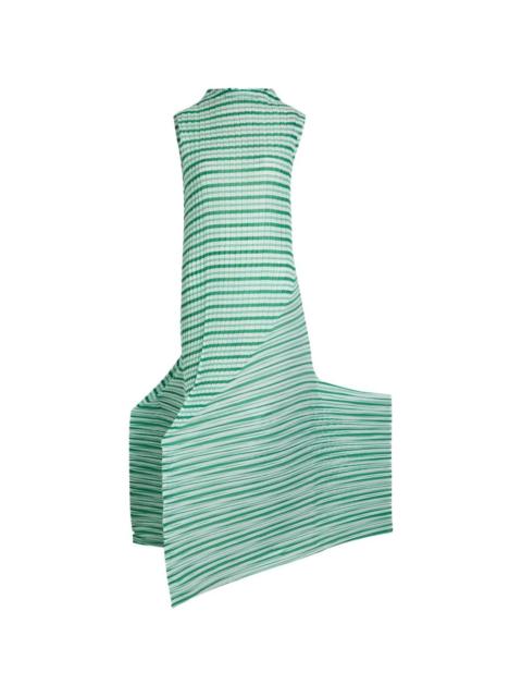 ISSEY MIYAKE pleated striped midi dress