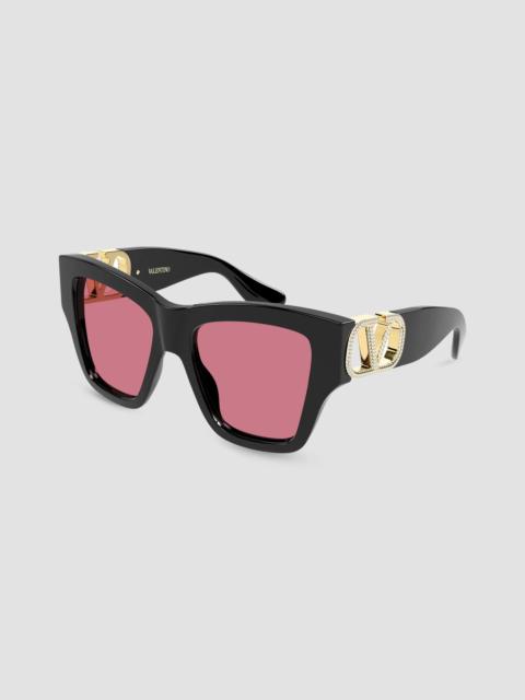 Valentino Women's V Logo Vg0052S V Combi 53MM Crystal Butterfly Sunglasses - Black