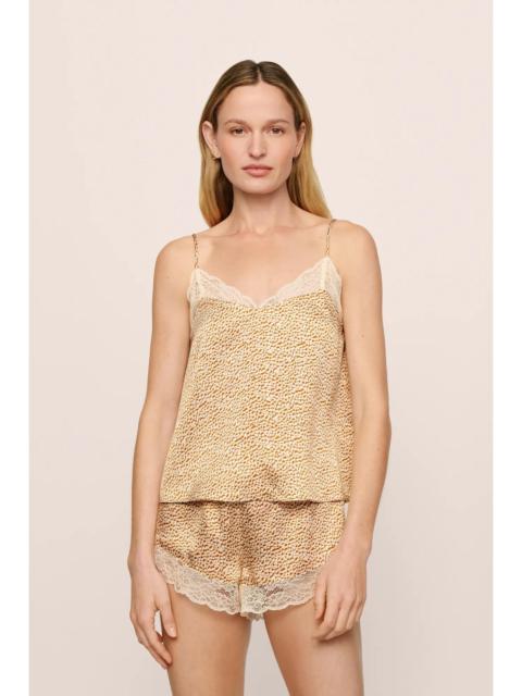 eberjey Washable Silk Printed Lace Cami & Short Set