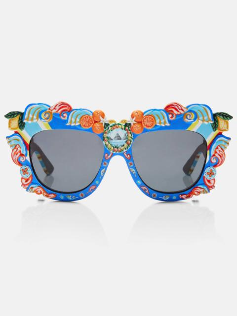 Dolce & Gabbana Taormina DG embellished round sunglasses