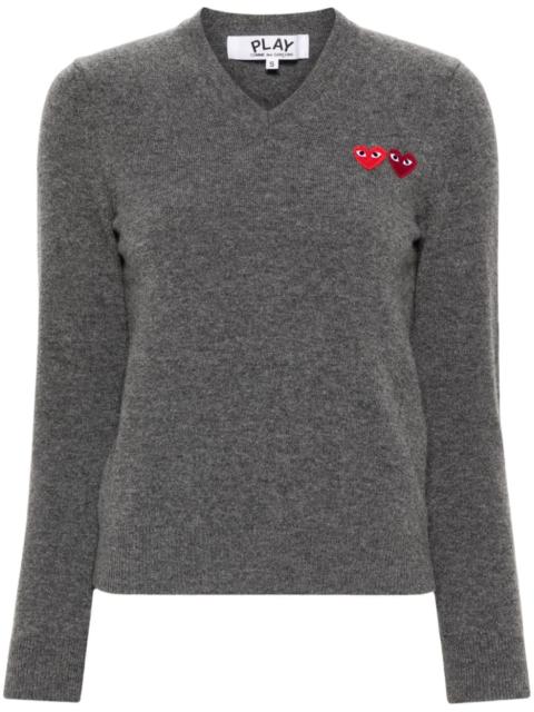 Comme des Garçons PLAY double heart wool jumper