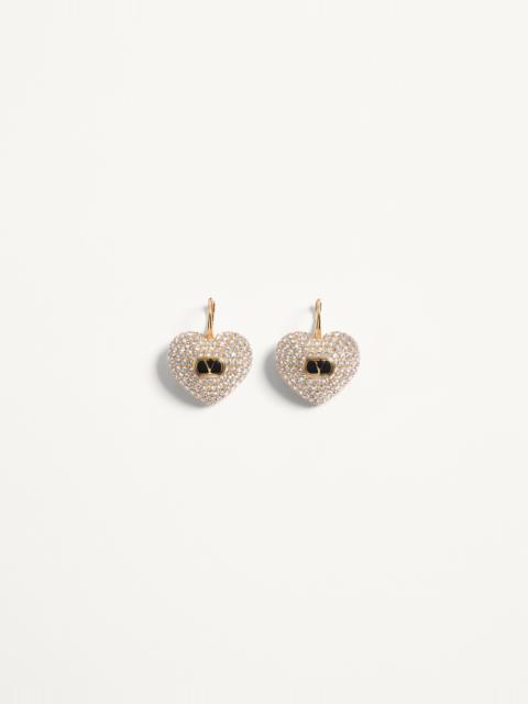 COEUR ROYAL METAL, ENAMEL AND SWAROVSKI® CRYSTAL EARRINGS