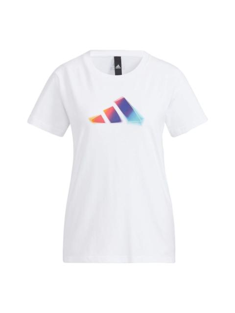 adidas (WMNS) adidas UST 3 Bar T-Shirt 'White Purple' HE9979