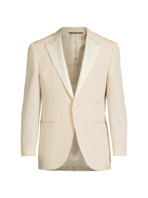 Canali Men's Textured Wool-Silk Dinner Jacket - Cream