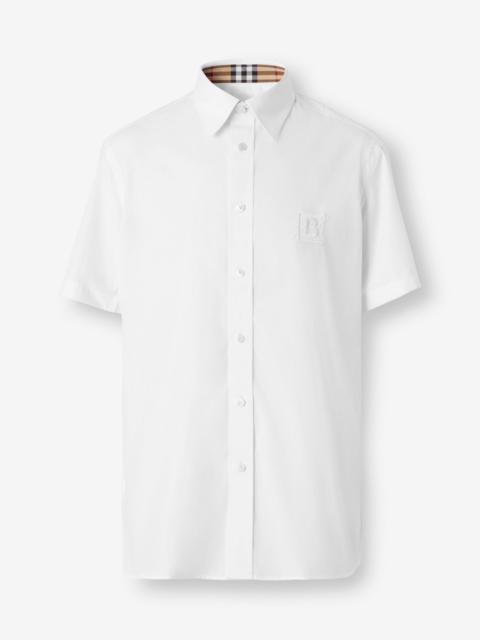 Burberry Short-sleeve Letter Graphic Stretch Cotton Shirt