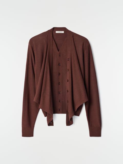 Lemaire TROMPE-L’ŒIL CARDIGAN IN MERINO WOOL BLEND
