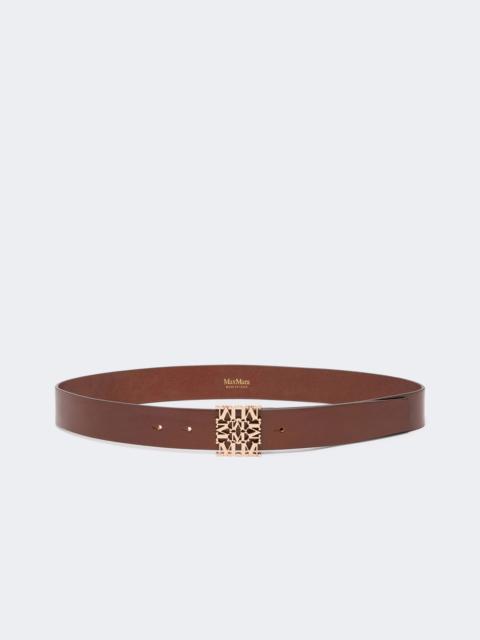 Max Mara SUMERO Leather belt - AMBER BROWN