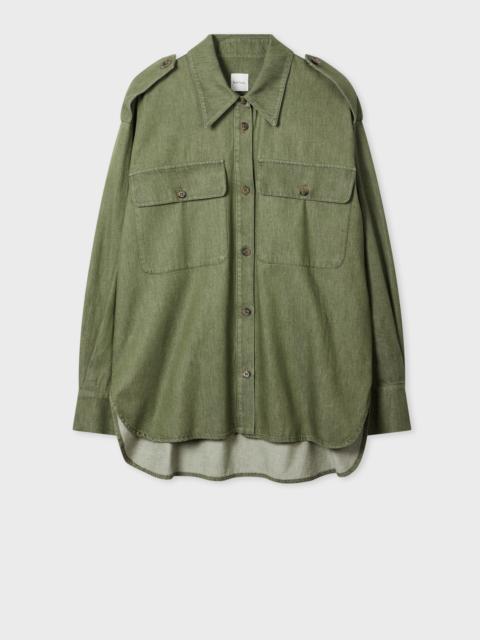 Paul Smith Women's Olive Cotton-Twill Utility Shirt