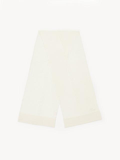 Chloé THE CHLOÉ LACE KNIT SCARF IN WOOL & LACE JACQUARD