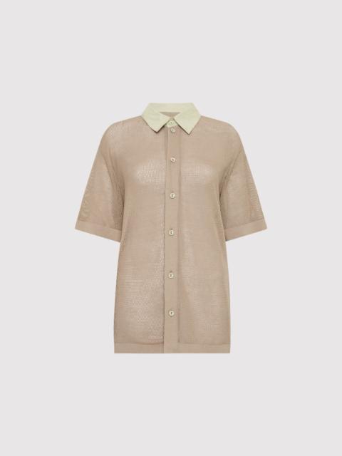 ST. AGNI Mesh Short Sleeve Shirt - Fog