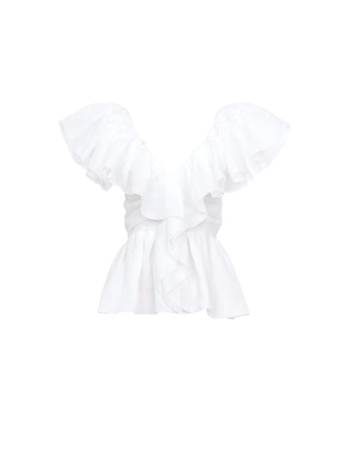 Chloé V-NECK RUFFLE TOP