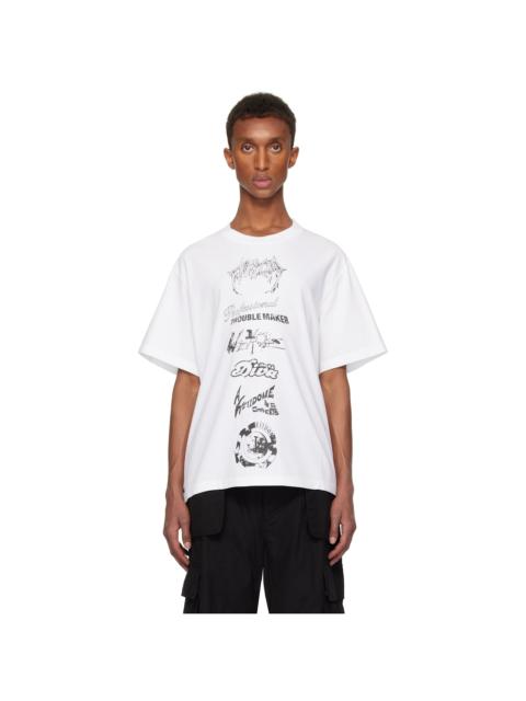 We11done White Multi Logo T-shirt