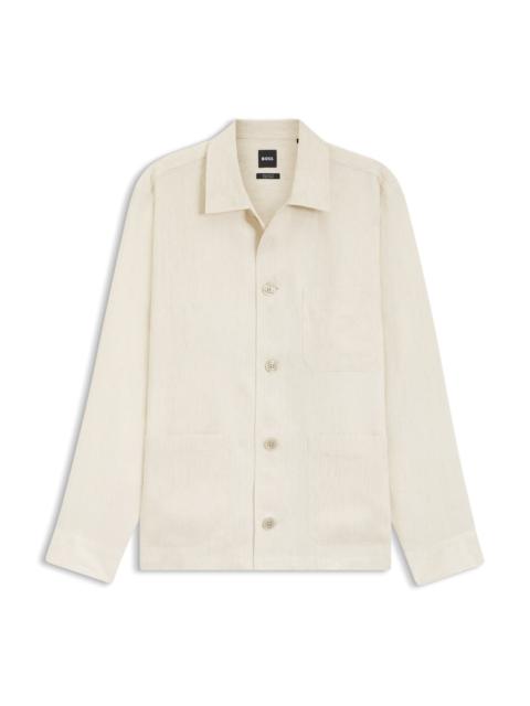 BOSS RELAXED-FIT OVERSHIRT IN ITALIAN-MADE LINEN TWILL