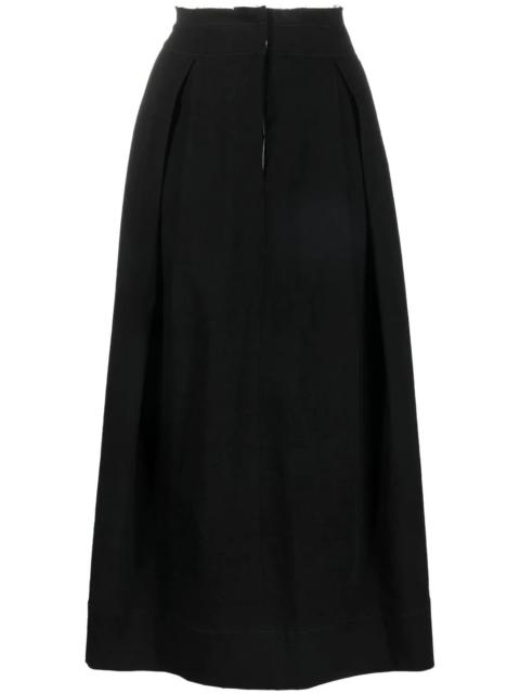 UMA WANG raw-edge pleated long skirt