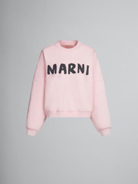 PINK BIO COTTON SWEATSHIRT WITH MARNI PRINT