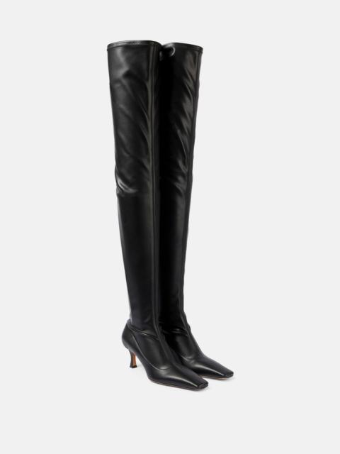 Faux leather over-the-knee boots