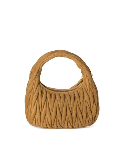 Miu Miu Wander matelassé suede shoulder bag