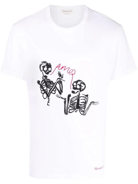 Alexander McQueen skeleton logo-print T-shirt