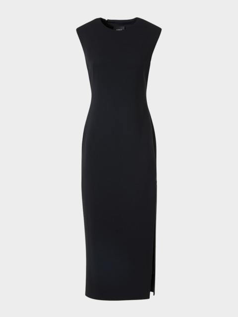 AKRIS Wool-Blend Zipped-Slit Sheath Dress
