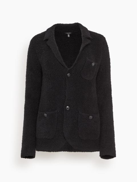 R13 Shrunken Sweater Blazer in Black Boucle
