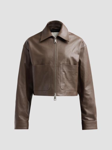 Nanushka Women's Reflections Phebe Leather Jacket - Dark Taupe