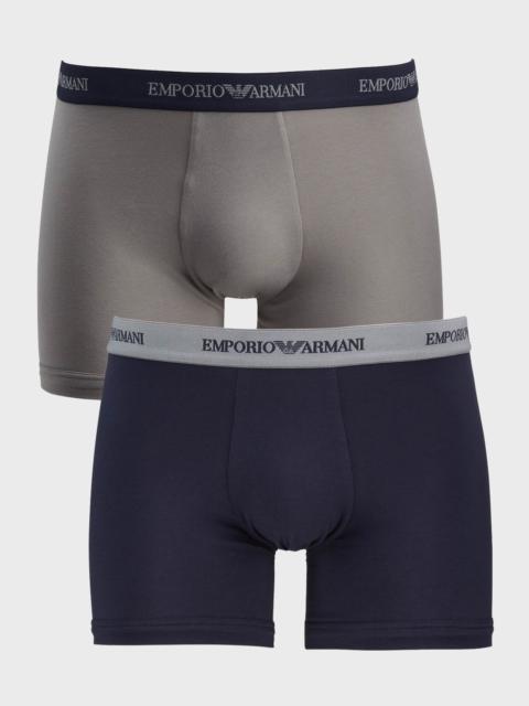 EMPORIO ARMANI Men's 2-Pack Stretch Cotton Logo Boxer Briefs