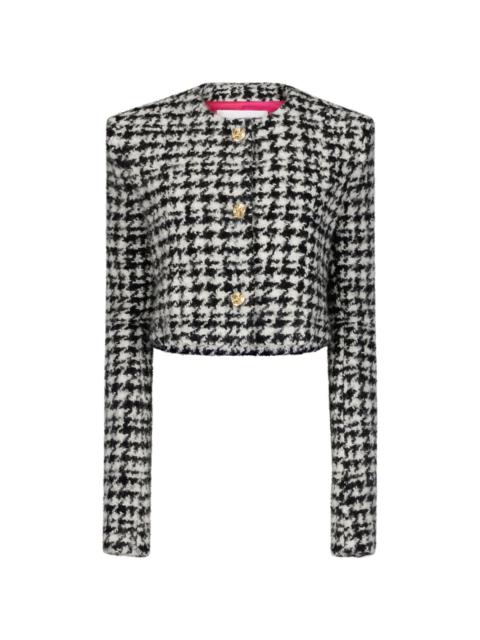 NINA RICCI houndstooth-pattern wool-cotton jacket