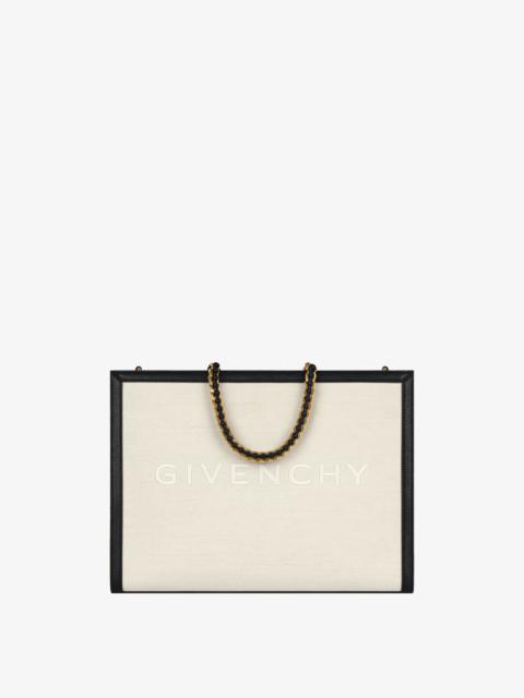 Givenchy MEDIUM G TOTE SHOPPING BAG IN CANVAS AND LEATHER