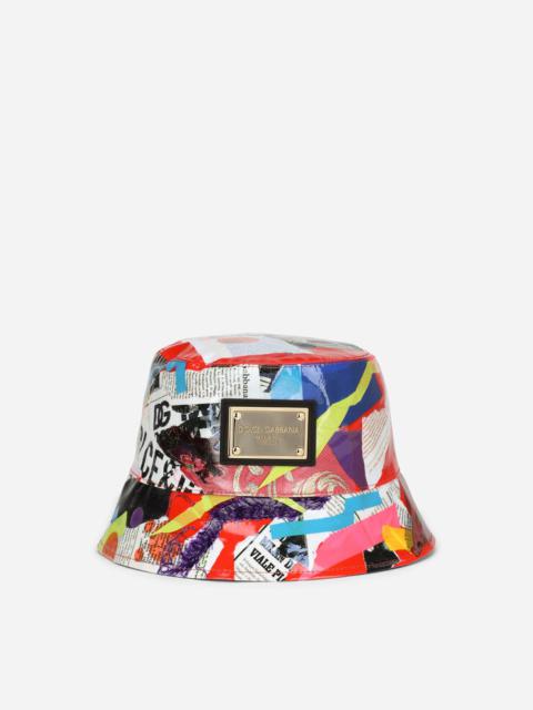 Dolce & Gabbana Bucket hat with newspaper patchwork print