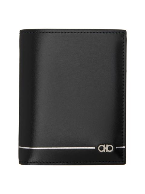 FERRAGAMO Black Gancini Credit Card Holder