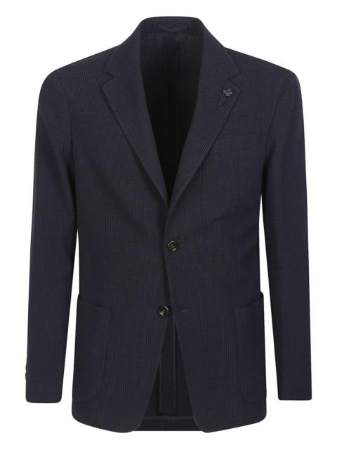 LARDINI striped patch-pocket blazer
