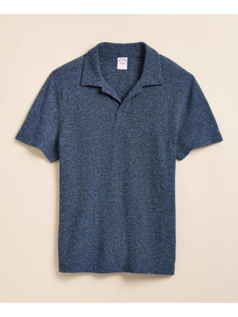 Brooks Brothers Cotton-Linen Pique Johnny Collar Shirt