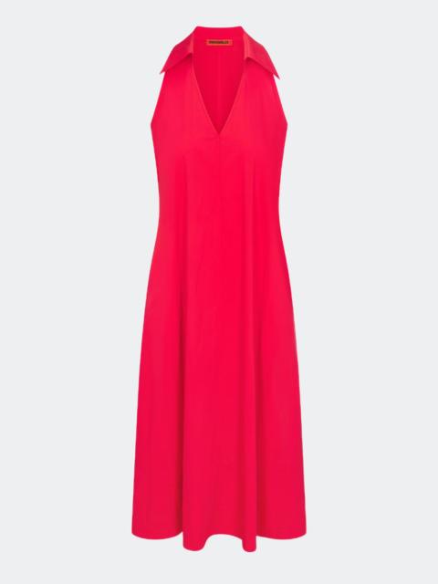 SIMONMILLER Nava Poplin Midi Dress in Cherry Red