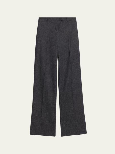 MICHAEL KORS COLLECTION Camilla Wide-Leg Melange Wool Trousers