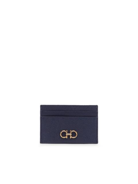 Gancini-buckle leather cardholder