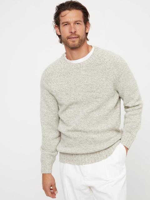 Mouliné cashmere sweater with raglan sleeves