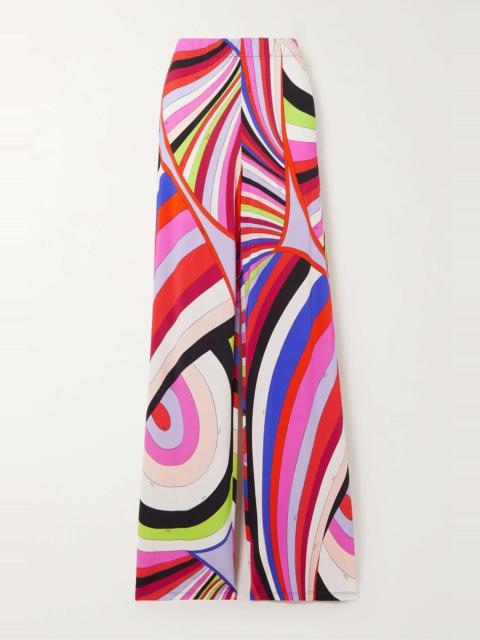 PUCCI Printed satin-jersey wide-leg pants