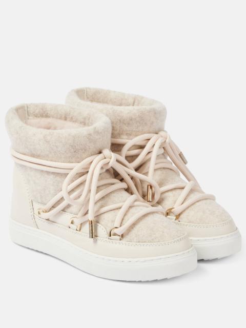 INUIKII Leather-trimmed felt ankle boots