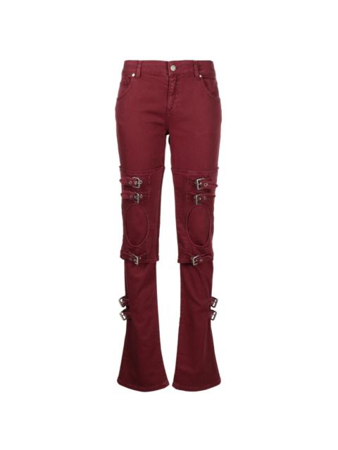 Blumarine buckle-embellished cut-out jeans