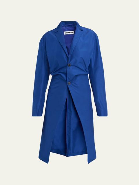 Jil Sander Gathered Single-Breasted Coat
