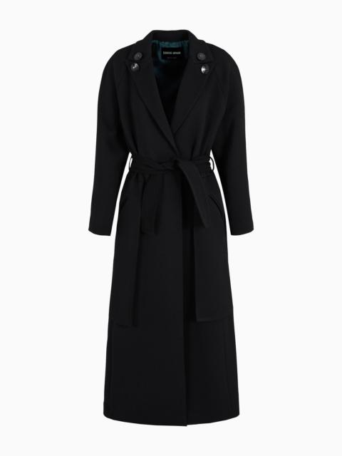 GIORGIO ARMANI Long coat in double stretch wool