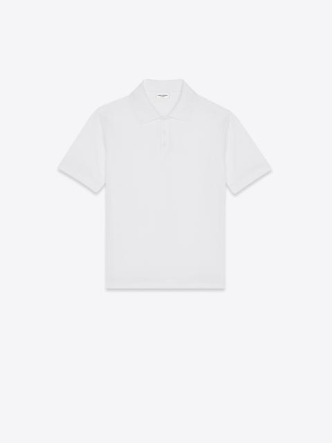 SAINT LAURENT monogram polo shirt in cotton piqué