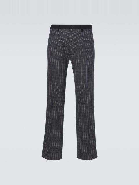 WALES BONNER Country checked linen-blend straight pants