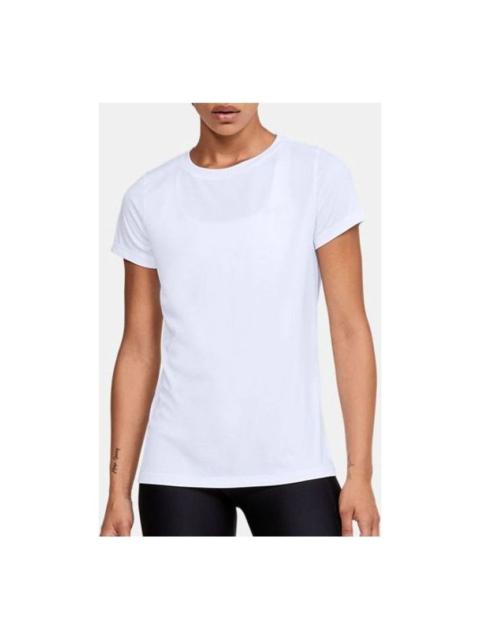Under Armour (WMNS) Under Armour Velocity Solid Crew Short Sleeve T-Shirt 'White' 1298706-100