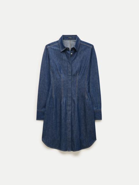 J.CREW Long-sleeve mini shirt-dress in denim