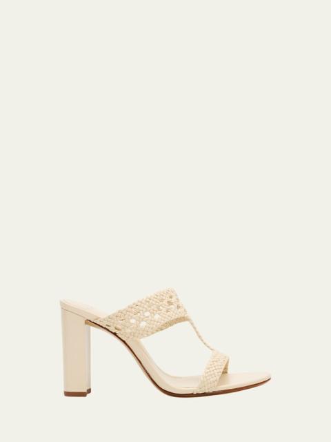 ALEXANDRE BIRMAN 90mm Braided Leather Block-Heel Sandals