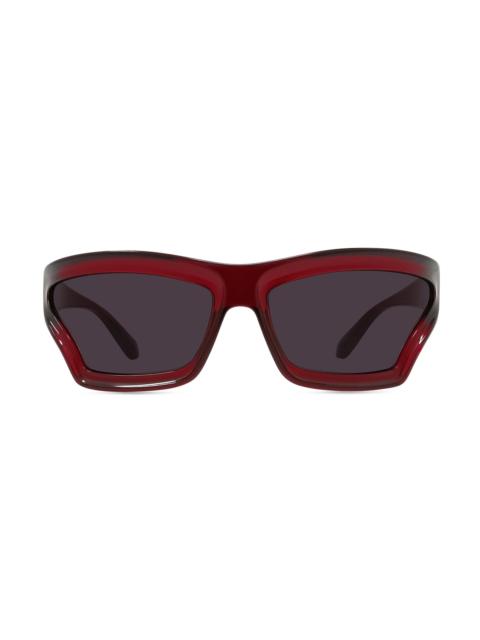 Loewe Men's x Paula's Ibiza Mask Sunglasses - Translucent Red Dark Grey